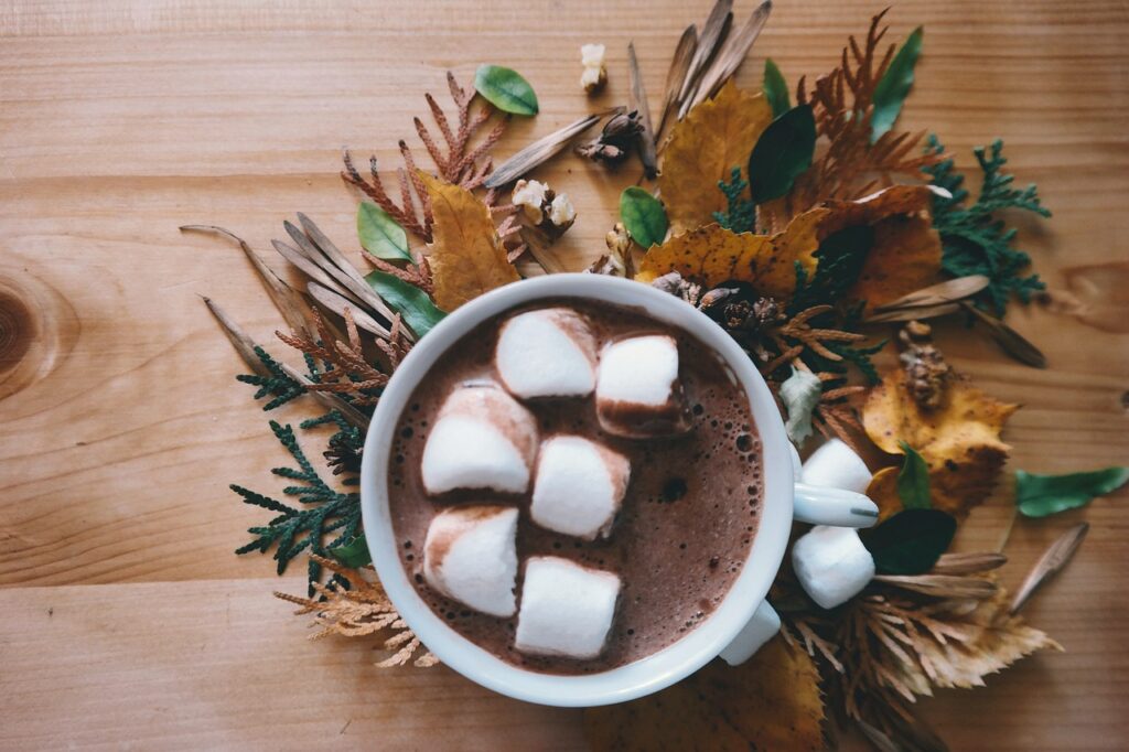 autumn, autumn leaf, autumn leaves, drinks, hot chocolate, marshmallow, marshmallows, mug, wood, brown wood, brown leaf, brown chocolate, brown leaves, hot chocolate, hot chocolate, hot chocolate, hot chocolate, hot chocolate
