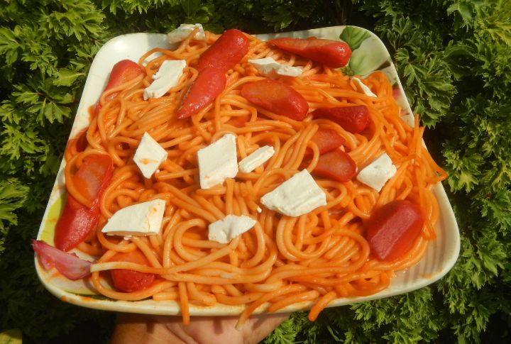 Spaghetti Hot Dog