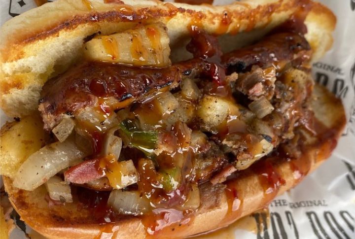 Caribbean Jerk Hot Dog With Pineapple Salsa