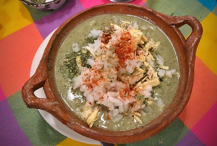 Spicy Pozole Verde With Chicken