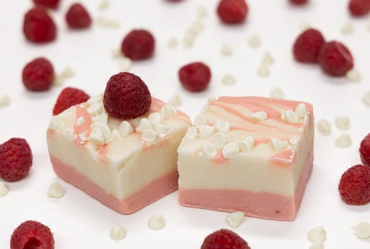 White Chocolate Raspberry Fudge