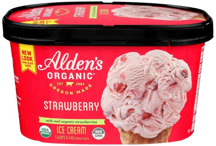 Alden's Organic Strawberry Ice Cream