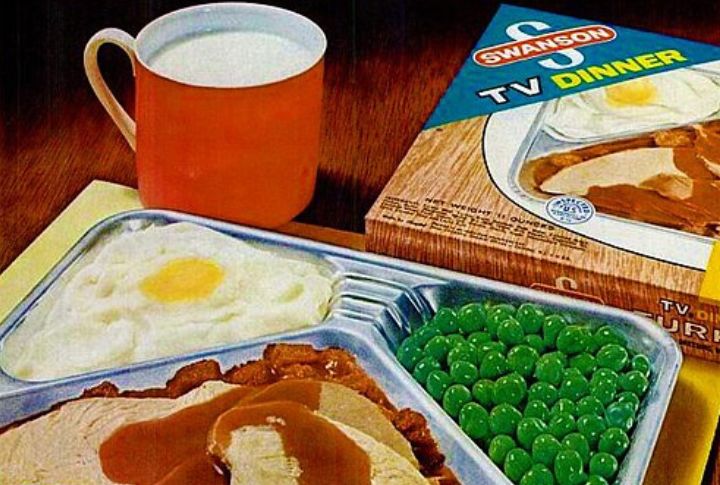 Frozen TV Dinners In Foil Trays