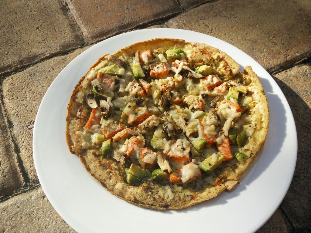 pizza, salmon, avocado, super food, dairy free, gluten free, paleo, food, meal, italian, cheese, delicious, tasty, pesto, brown pizza, pizza, pizza, paleo, paleo, paleo, paleo, paleo, pesto, pesto