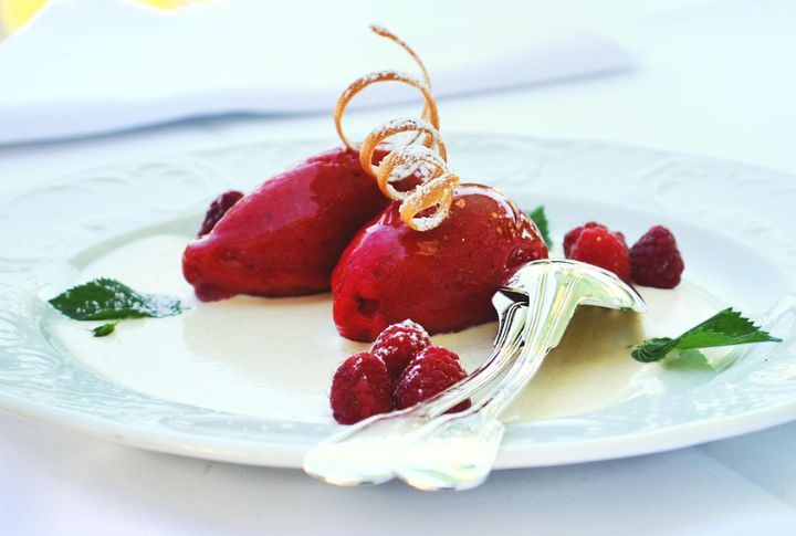 No-Churn Raspberry Honey Sorbet