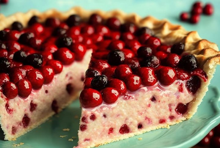 Cranberry Orange Cream Pie
