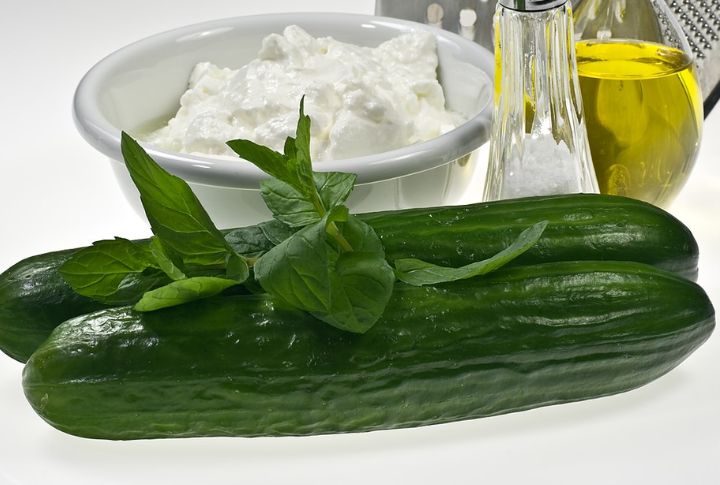 Cucumber Slices And Tzatziki