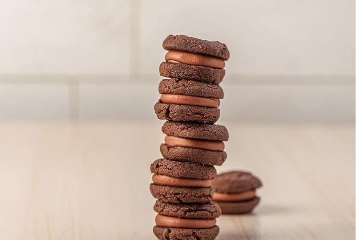 Crumbled Chocolate Sandwich Cookies