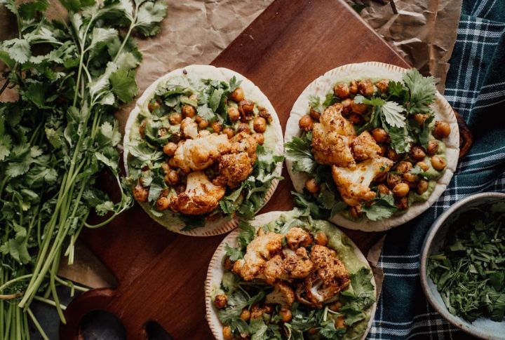 Roasted Cauliflower Tacos And Chipotle Romesco