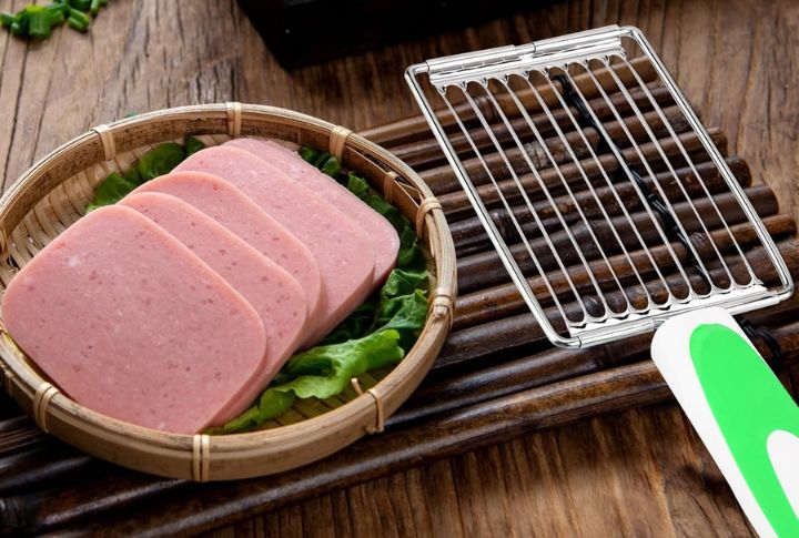Spam Slices In Sandwiches
