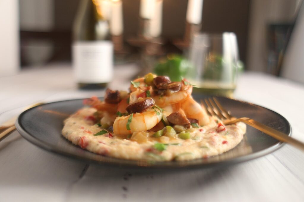 shrimp, grits, dish, food, meal, shrimp and grits, lunch, dinner, savory, entree, eat, food photography, grits, grits, grits, grits, grits