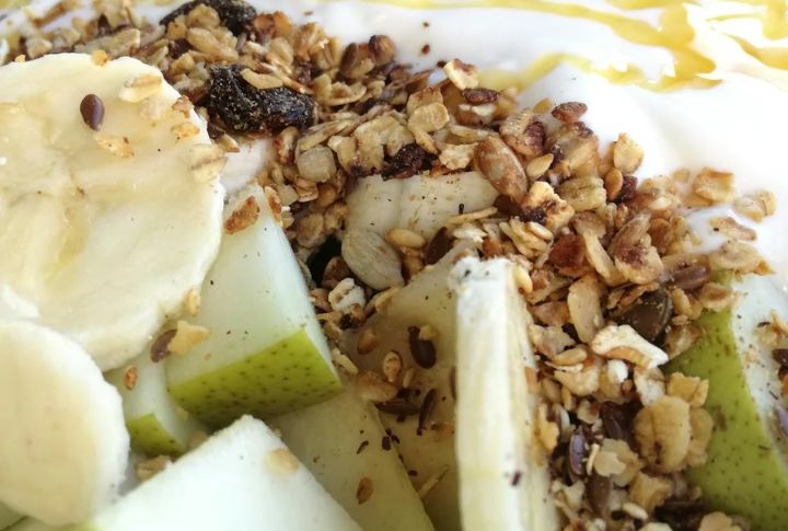 Pear Slices And Sunflower Seed Butter