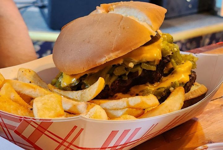 New Mexico: Green Chile Cheeseburger At Sparky’s, Hatch