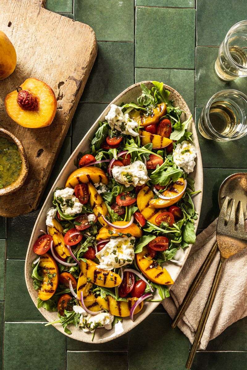 Grilled Peach and Burrata Salad