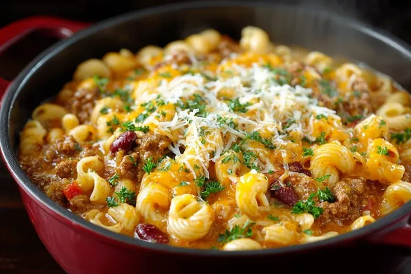 14. One-Pot Chili Mac and Cheese