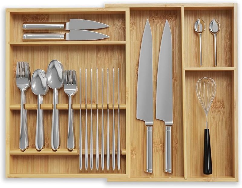 Expandable Bamboo Drawer Organizer