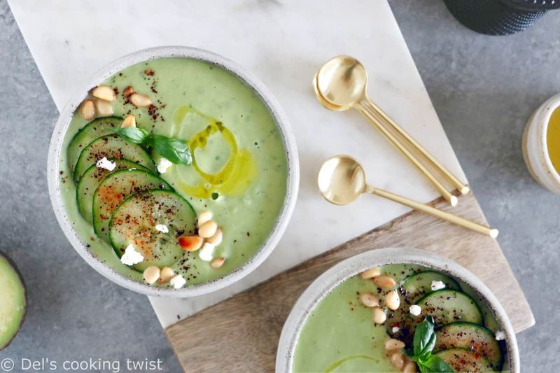 Chilled Cucumber Avocado Soup