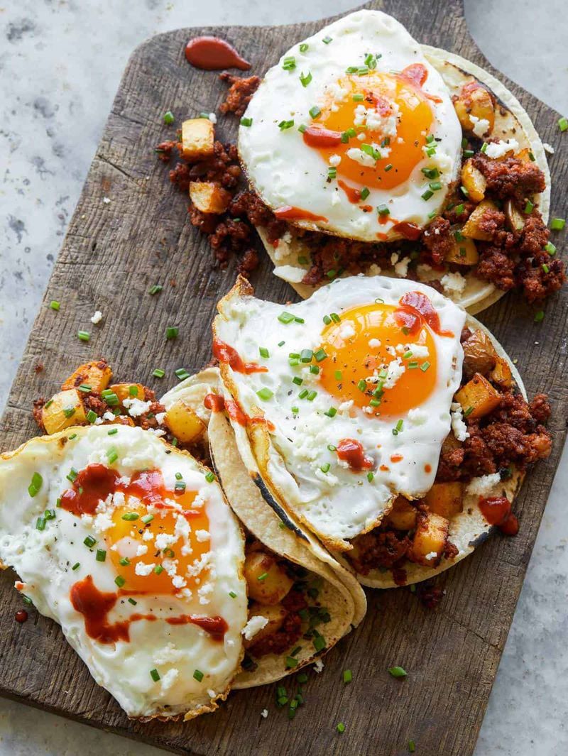 Chorizo and Egg Breakfast Tacos
