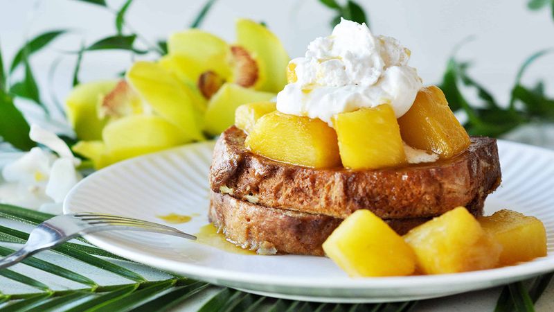 Tropical Coconut and Pineapple French Toast