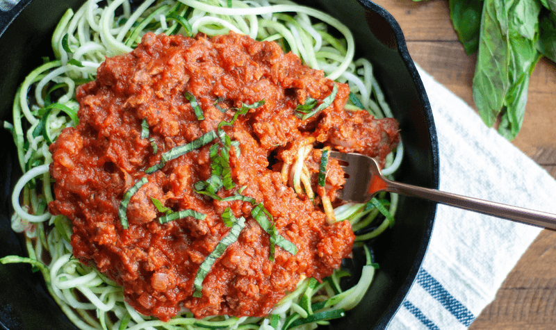 Zoodles with Bolognese Sauce