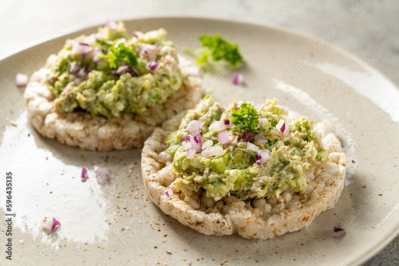Rice Cakes with Avocado