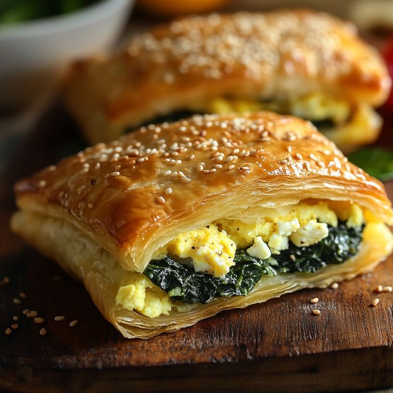 Spinach and Feta Breakfast Pockets