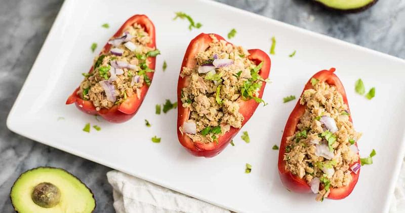 Avocado and Tuna Stuffed Bell Peppers