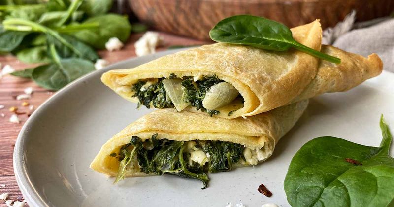Savory Crepes with Spinach and Feta