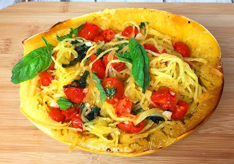 Spaghetti Squash with Tomato Basil Sauce