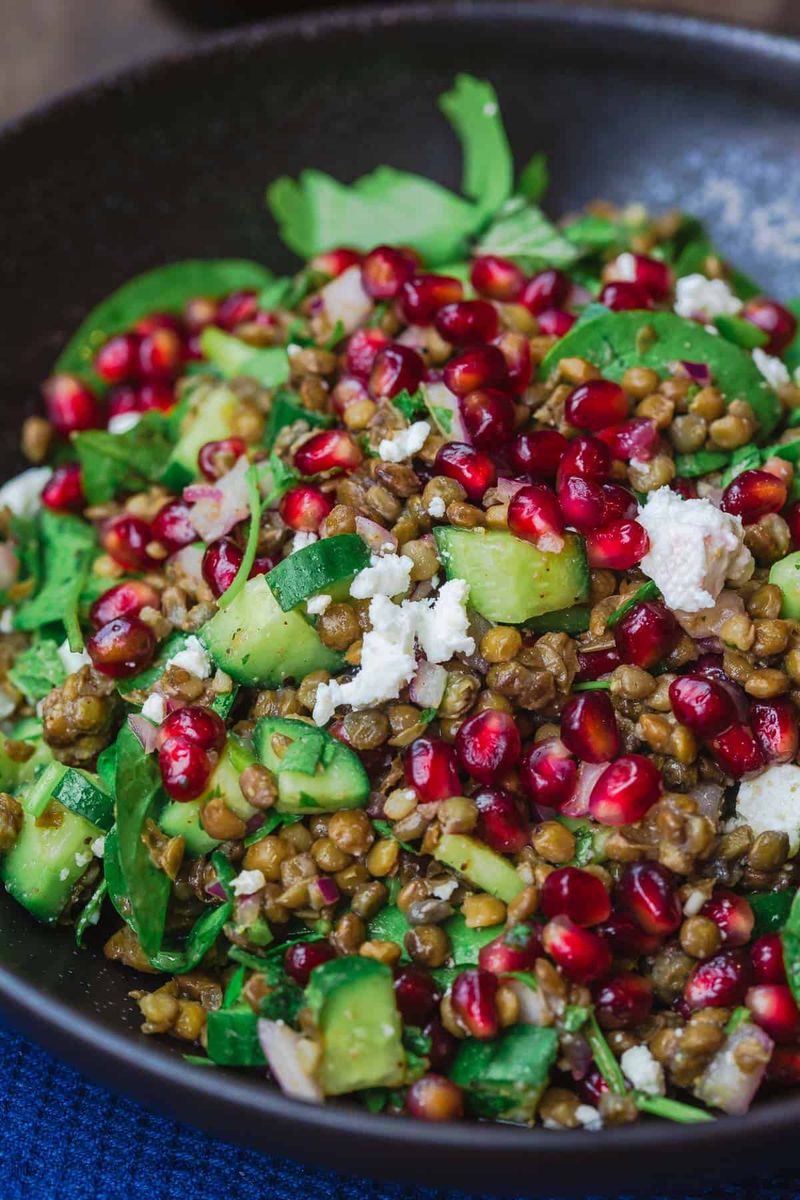 Pomegranate and Walnut Lentil Salad