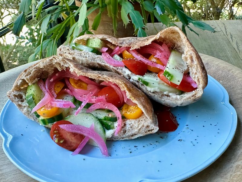 Mediterranean Chicken Pita Sandwich