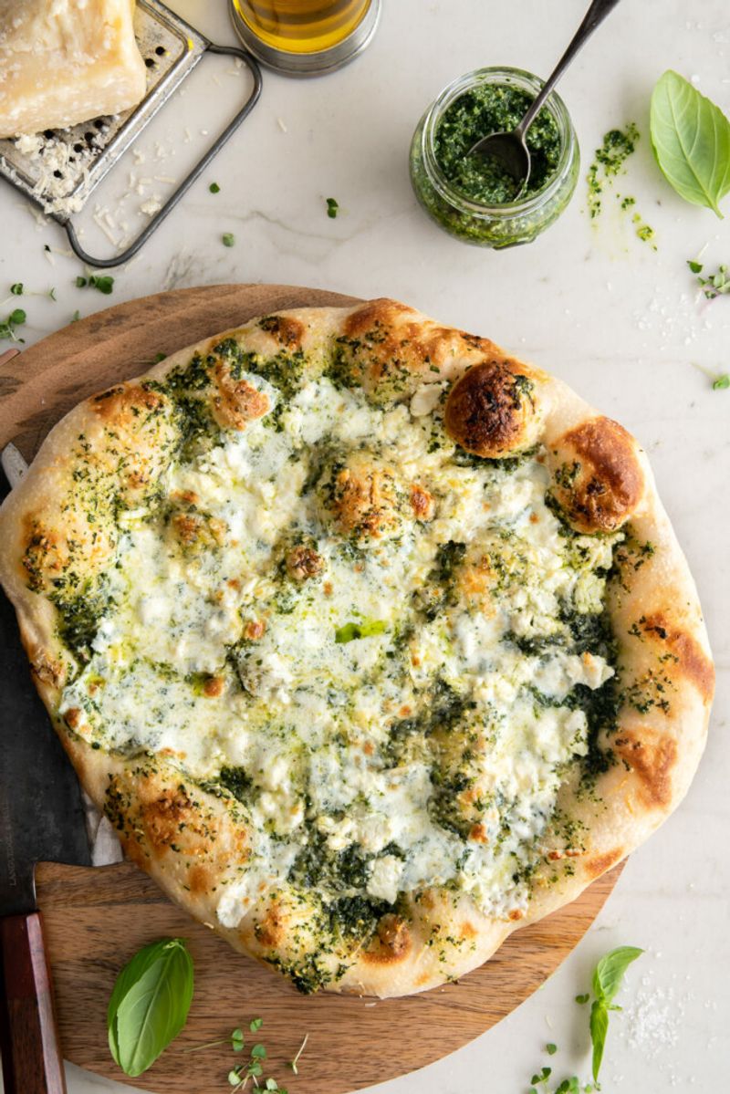 Pesto and Goat Cheese Pizza