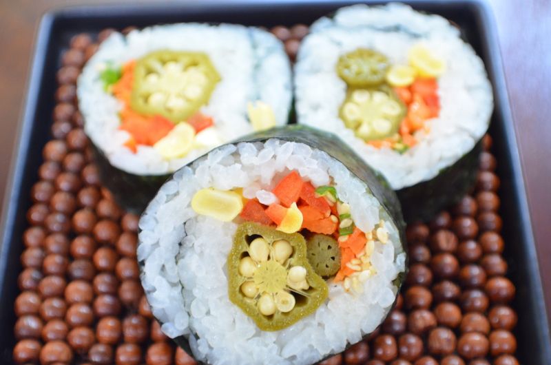 Baby Corn Sushi Rolls