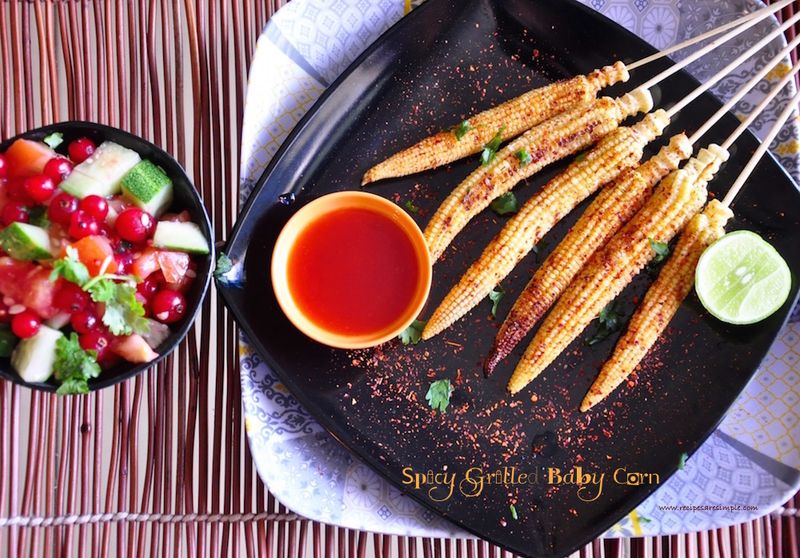 Baby Corn and Chicken Skewers