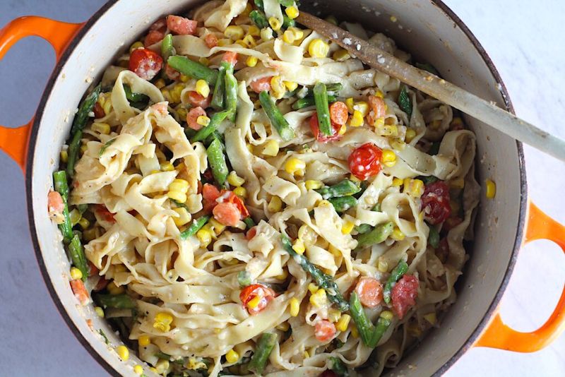 Baby Corn Pasta Primavera