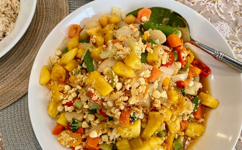 Baby Corn and Pineapple Stir-Fry