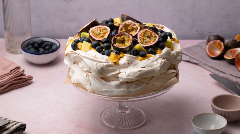 Pavlova with Passion Fruit
