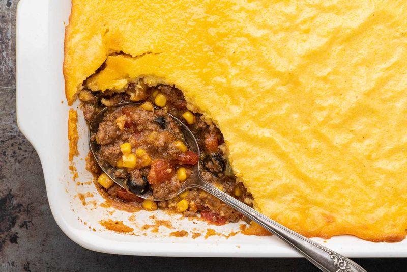 Cheesy Beef Tamale Pie