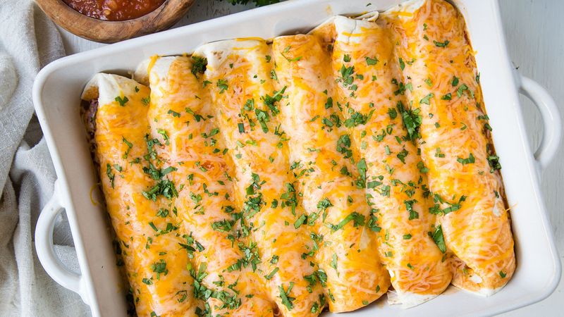 Beef and Bean Enchiladas