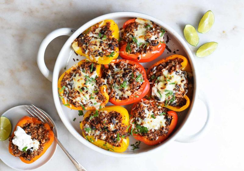 Beef and Quinoa Stuffed Bell Peppers