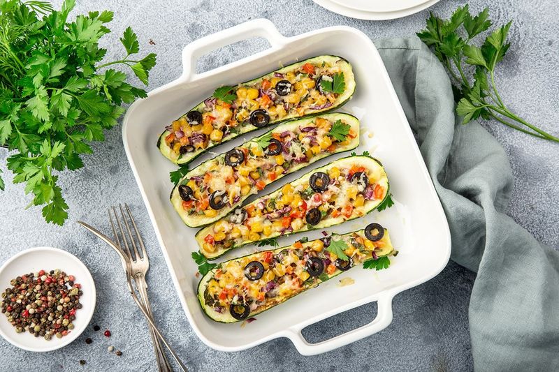 Enchilada-Stuffed Zucchini Boats