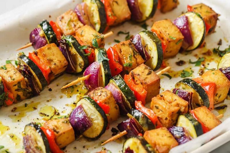 Tofu and Vegetable Skewers
