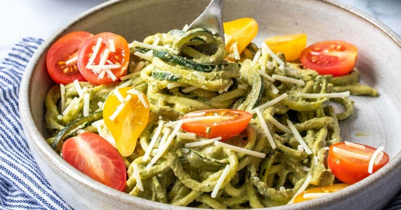 Zucchini Noodle Salad with Pesto