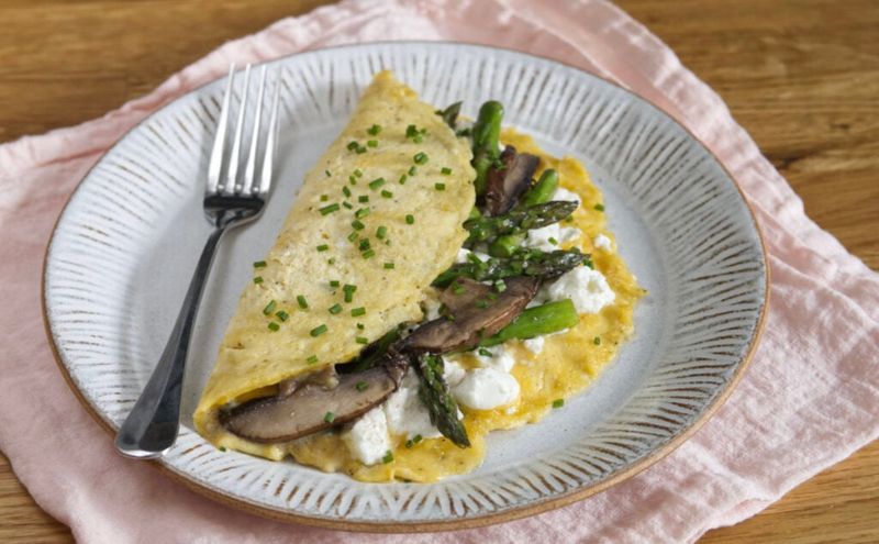 Mushroom and Goat Cheese Omelette