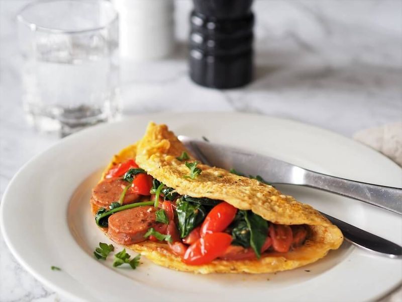Herb Omelet with Cherry Tomatoes