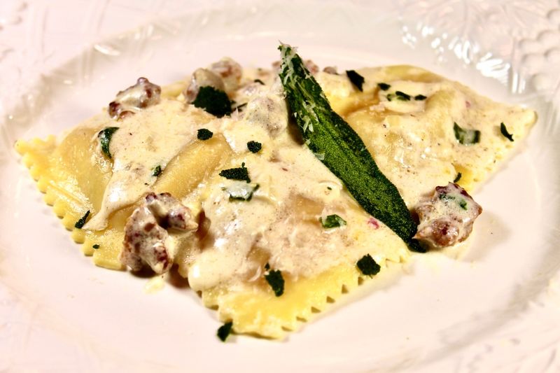 Pumpkin-Gorgonzola Ravioli
