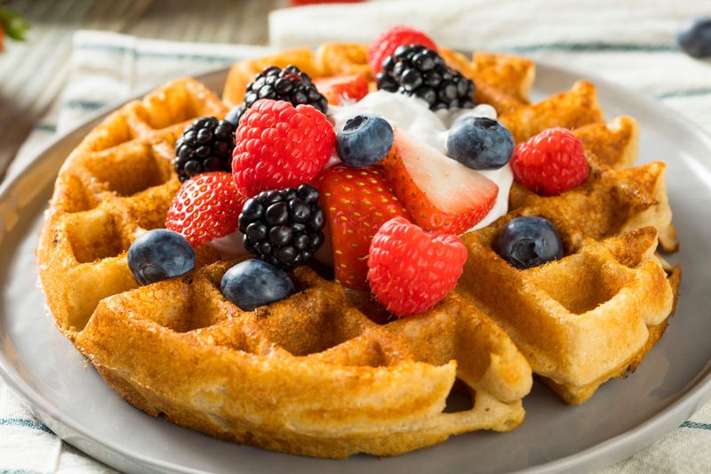 Spelt Waffles with Berries