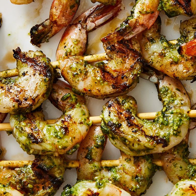 Basil Pesto Shrimp Skewers