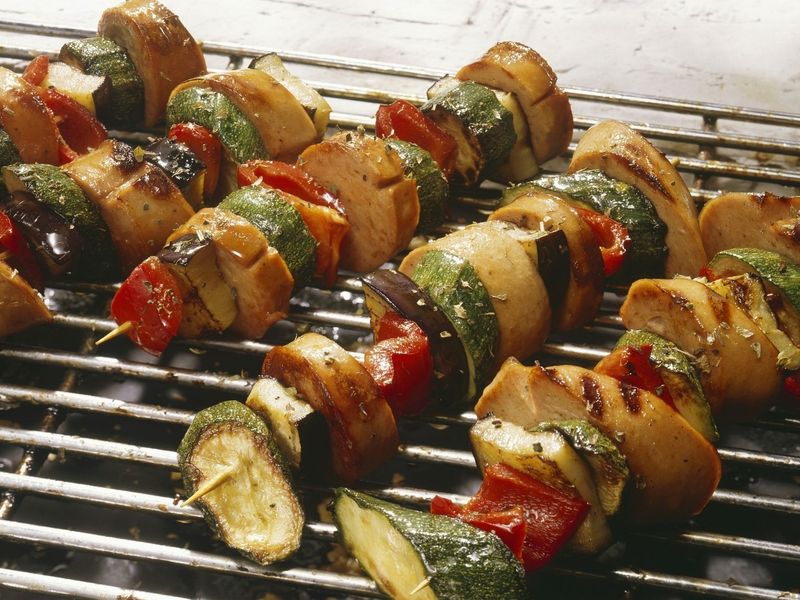Bologna and Vegetable Skewers