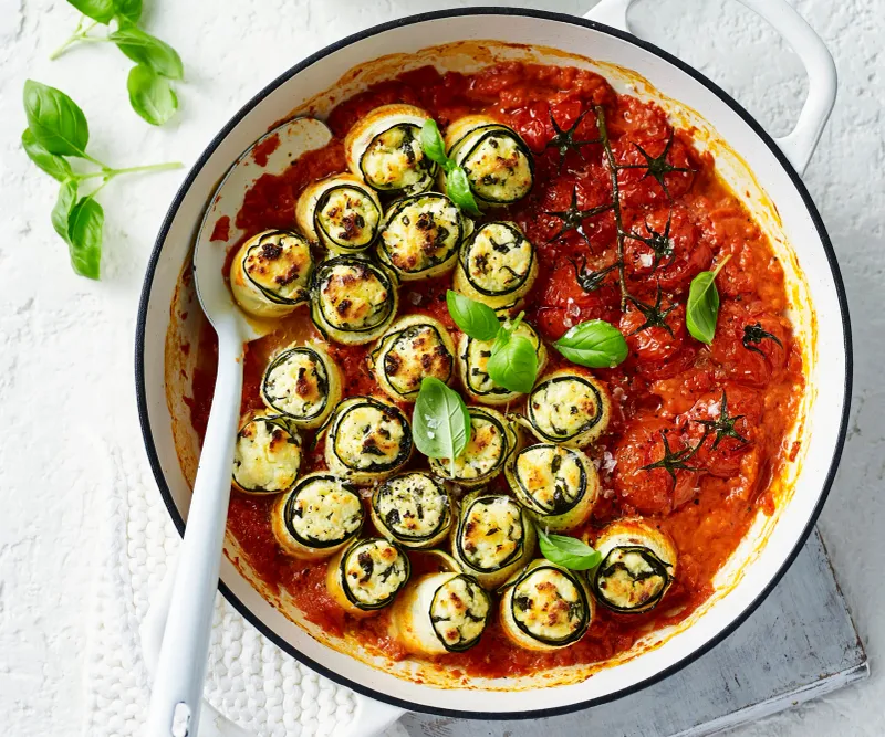 Zucchini and Ricotta Roll Bake